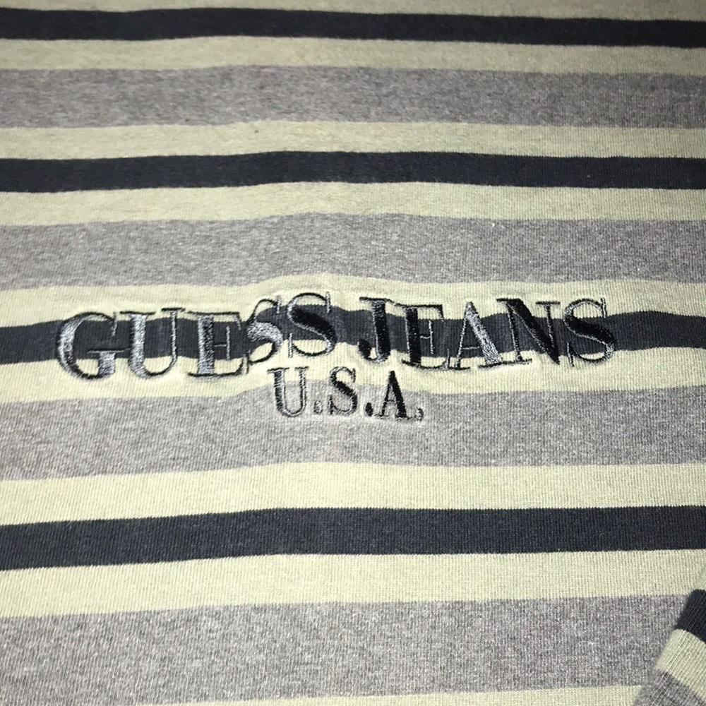 80’s vintage Guess jeans USA striped L/s - Picture 2 of 3